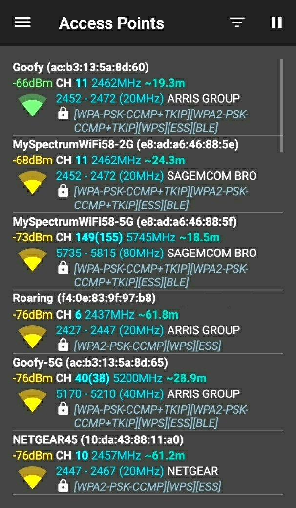 WiFi Analyzer Access Points